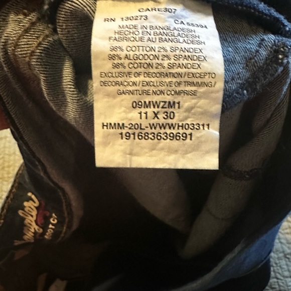 Maternity Wrangler Retro Boot Cut Dark Blue jeans - Picture 4 of 4